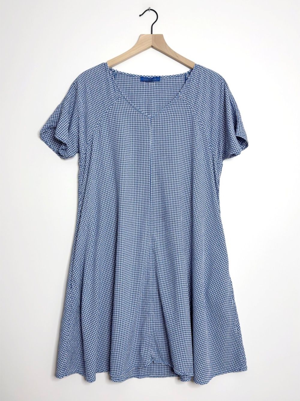 Cut Loose Gingham V-Neck Swing Dress